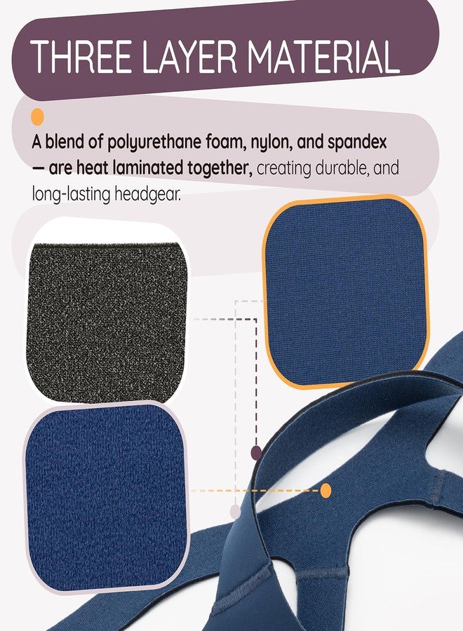 Ximoon Quattro FX CPAP Headgear Strap Compatible with Resmed Quattro FX Full Face CPAP Mask Adjustable C Pap Headband Replacement for Quattro FX - Medium/Standard - Image 4